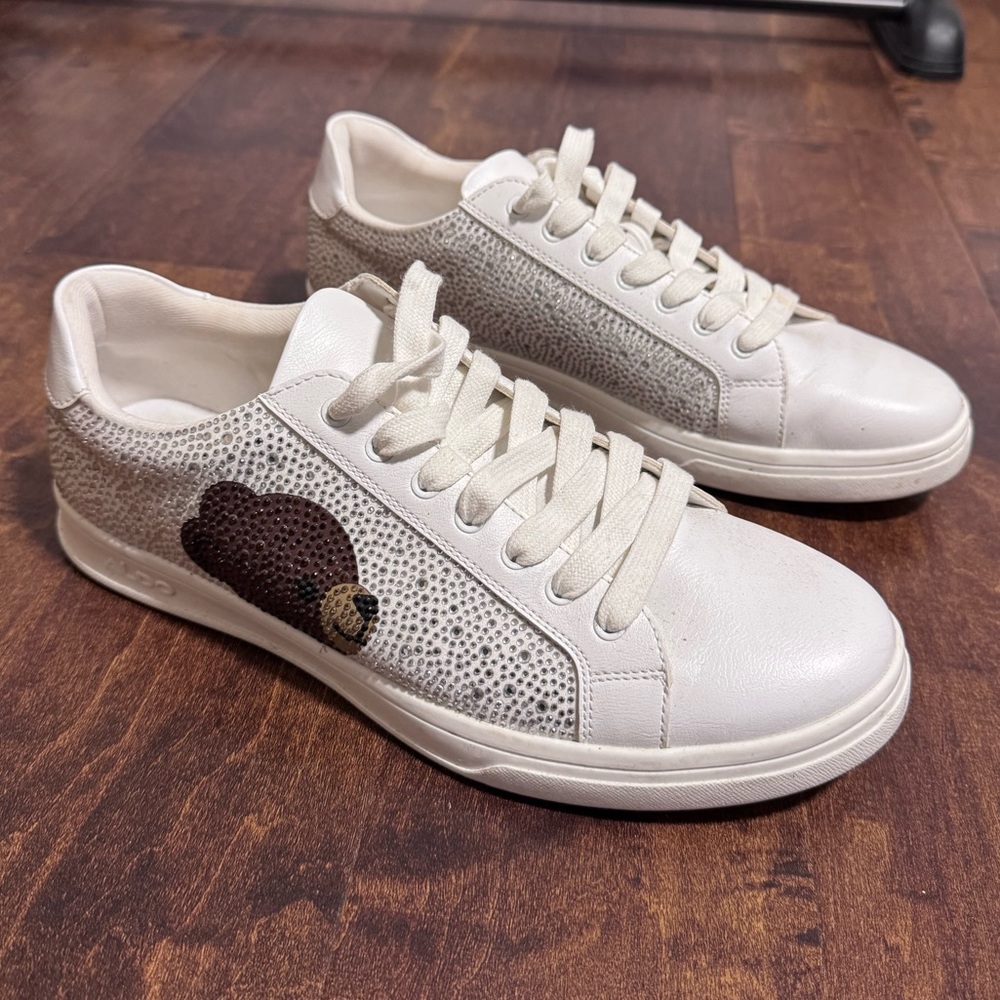 Aldo White Teddie Sneakers